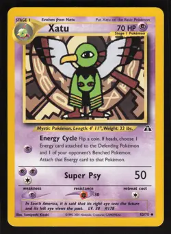 Pokemon Neo Discovery #52/75 Xatu Card TCCCX H - Image 1