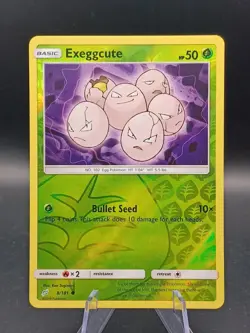Pokemon TCG Exeggcute 8/181 Team Up Reverse Holo Rare Near Mint - Image 1