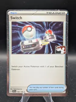 Pokemon Switch Trainer 194/198 Scarlet & Violet Cosmos Foil Play Stamp Swirl NM - Image 1