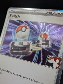Pokemon Switch Trainer 194/198 Scarlet & Violet Cosmos Foil Play Stamp Swirl NM - Image 3
