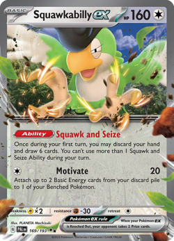 Squawkabilly ex 169/193 Holo | NM/M | Paldea Evolved | Pokemon TCG - 2023 - Image 1