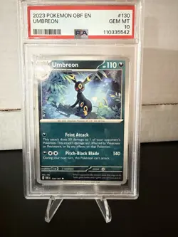 Pokemon Umbreon 130/197 SV03 Obsidian Flames English PSA 10 - Image 1