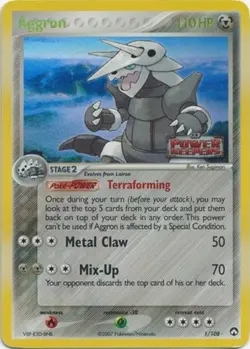 Aggron - 1/108 - Holo Rare - Reverse Holo PL/MP, English Pokemon EX Power Keeper - Image 1