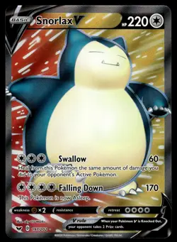 Snorlax V (Full Art) 197/202 SWSH01: Sword & Shield Base Set Pokemon - Image 1