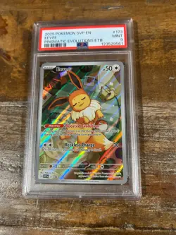 POKEMON 2025 Prismatic Evolutions ETB EEVEE Full Art SVP En #173 PSA 9 Mint 2 - Image 1
