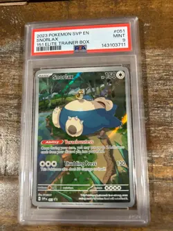 POKEMON 2023 8 Svp En 151 ETB Full Art SNORLAX #051 PSA 9 Mint RARE - Image 1