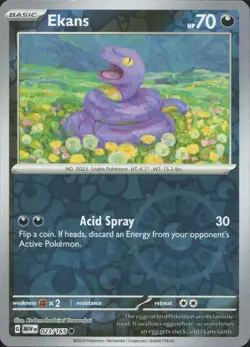 Ekans 023/165 Common 151 Pokemon Reverse Holo Near Mint - Image 1