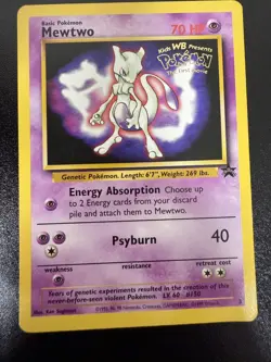 Pokemon TCG Mewtwo Black Star Promo 3 WOTC 1999 WB ‘The First Movie’ Stamp LP - Image 1