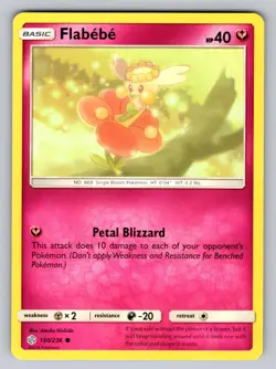 Flabebe 150/236 Common Cosmic Eclipse Pokemon Lightly Played - Image 1