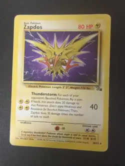 Zapdos - #30/62 - English - Pokemon TCG : Fossil Unlimited DMG - Image 1
