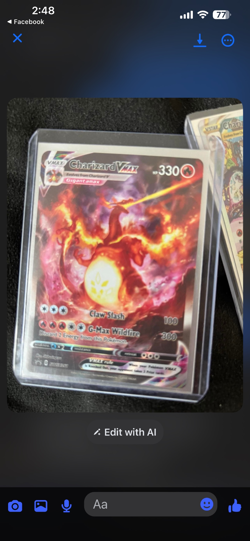 pokemon cards 3 charizard promos and 1 milotic - Image 2