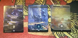 3 Galaxy Foil Unfinity Miscut Basic Land Mtg Magic Card Misprint Error Lot - Image 1