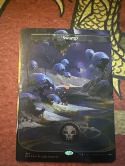 3 Galaxy Foil Unfinity Miscut Basic Land Mtg Magic Card Misprint Error Lot - Image 4