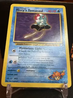 Vintage Non Holographic WOTC Pokemon Card - Misty’s Tentacool 32/132 Gym Heroes - Image 1
