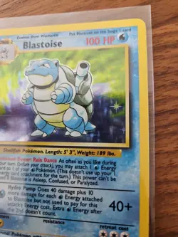 Pokemon TCG Blastoise Holo Unlimited Holographic Card 2/102 Base Set - Image 5