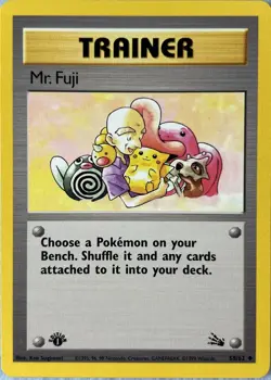 Mr. Fuji 58/62 1st Edition Fossil Trainer Pokemon TCG Card LP - Image 1