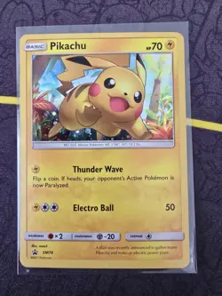 2017 Pokemon TCG Pikachu SM76 Cosmos Holo Black Star Promo Card NM #SM76 - Image 1