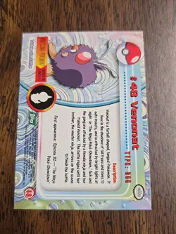 VENONAT #48 - Green Logo - NON-HOLO - SERIES 1 - TOPPS Pokemon Card - Image 2