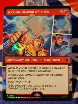 Mjolnir, Hammer of Thor (Borderless) Foil M Marvel Super Heroes 303 NM - Image 1