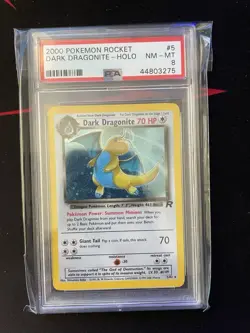 2000 Pokemon Rocket Dark Dragonite Holo PSA 8 Trading Card - Image 1