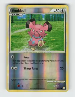Snubbull 82/123 - Pokemon - HeartGold & SoulSilver - Reverse Holo Common - LP - Image 1
