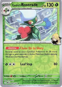 Cynthia's Roserade - Pokemon Reverse Holo Rare 2025 Destined Rivals 008/182 NM - Image 1