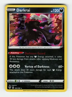 Darkrai SWSH03: Darkness Ablaze 105/189 Pokemon Holo Rare Holofoil LP - Image 1