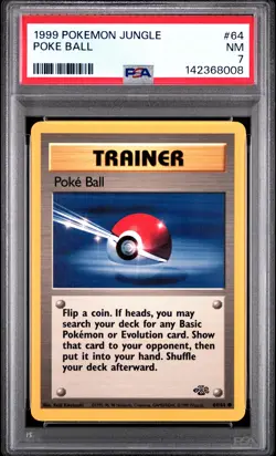Poke Ball 1999 Pokemon Jungle Unlimited #64 PSA 7 - Image 1