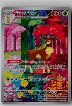 Sawsbuck 166/162 SV05 Temporal Forces Illustration Rare Holo NM A - Image 1