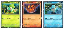 COSMOS HOLO Starters Set - Pokemon 151 Poster Collection Black Star Promo - Image 1