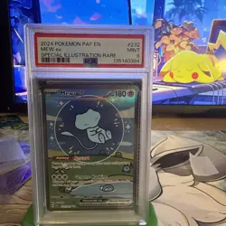 2024 POKEMON PAF EN-PALDEAN FATES SPECIAL ILLUSTRATION RARE #232 MEW EX PSA 9 - Image 1