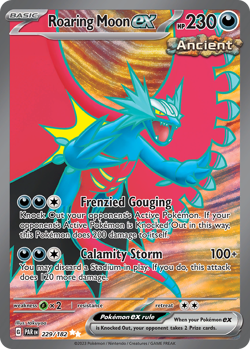 ROARING MOON EX 229/182 ULTRA RARE PARADOX RIFT POKEMON HOLO NM/M - Image 3