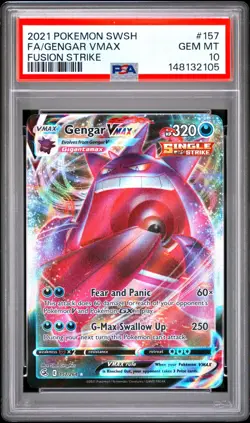 2021 Pokemon Fusion Strike Gengar VMAX PSA 10 Gem Mint #157 Englisch - Image 2