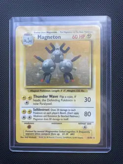 Pokemon Magneton Holo Rare Base Set 9/102 60 HP WOTC English Card 1999 NM - Image 1