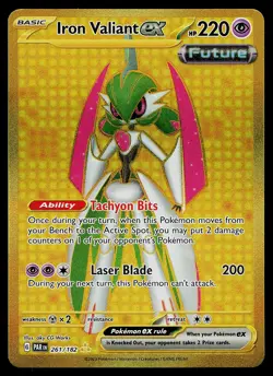 Pokemon Card - Iron Valiant ex Paradox Rift 261/182 Hyper Rare 2023 - Image 1