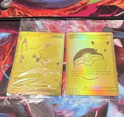 Pokemon TCG SWSH Black Star Promos 2-Card Lot - Pikachu V, Poke Ball - Image 1