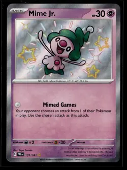 Pokemon TCG SV: Paldean Fates #157/091 Mime Jr. - Image 1