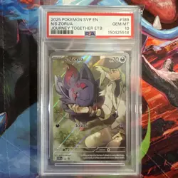 Pokemon 2025 SVP EN-SV Black Star Promo #189 N's Zorua PSA 10 - Image 1