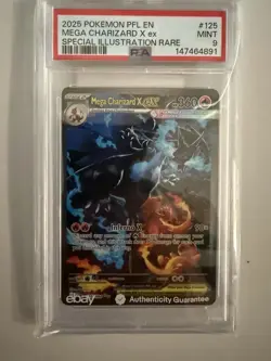 MEGA CHARIZARD X EX 2025 POKEMON PHANTASMAL FLAMES #125 SIR PSA 9 🔥📈 - Image 1
