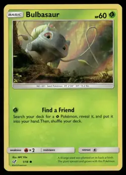 Bulbasaur 1/18 Common Detective Pikachu Pokemon Holo Heavily Played - Image 1