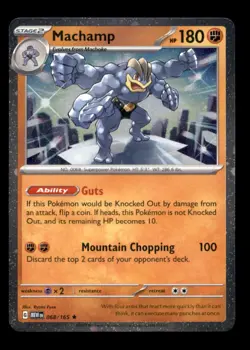 MACHAMP (COSMOS HOLO) 068/165 151 SAM'S CLUB PROMO POKEMON HOLO NM - Image 1
