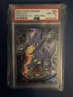 2000 Topps Chrome Spectra Golduck #55 PSA 8 NM-MT Pokemon TV Series Holo - Image 1