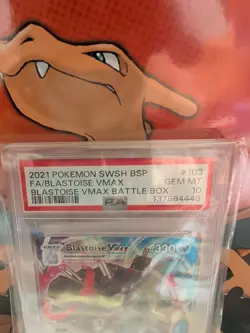 Pokemon Blastoise VMAX Battle Bx. Full Art Promo SWSH103 PSA 10 Gem Mint - Image 2