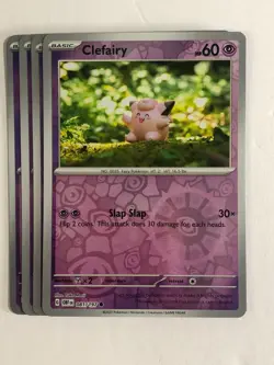 Pokemon TCG Obsidian Flames 4x Playset Reverse Holographic Clefairy 081/197 NM - Image 1