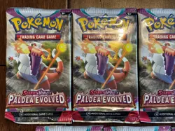 Lot of 7 Packs Pokemon Scarlet & Violet Paldea Evolved Booster Pack | Skeledirge - Image 3