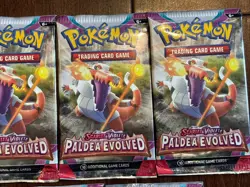 Lot of 7 Packs Pokemon Scarlet & Violet Paldea Evolved Booster Pack | Skeledirge - Image 4