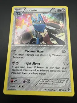 Lucario 63/124 Holo XY Fates Collide Pokemon 2016 NM / LP - Image 5