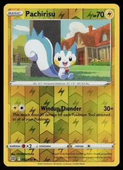 Pachirisu 052/172 Uncommon Brilliant Stars Pokemon Reverse Holo Lightly Played - Image 1