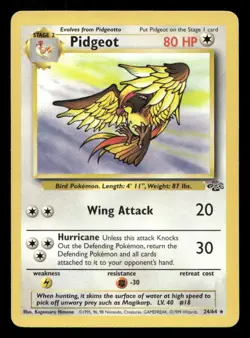 Pidgeot 24/64 Jungle Unlimited LP Pokemon - Image 1