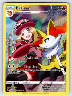 Braixen TG01/TG30 Holo Silver Tempest Trainer Gallery Pokemon Holo NM - Image 1